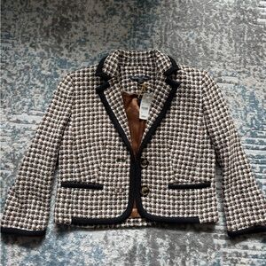 Brooks Brothers Houndstooth Blazer - Black and Brown
